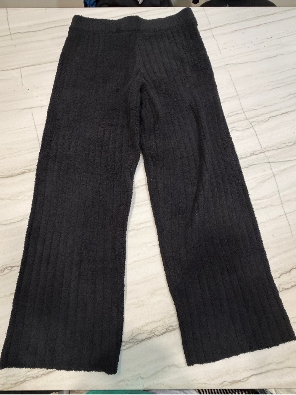 Women UGG PJ PANTS Black Ribbed Fleece Lounge Pants